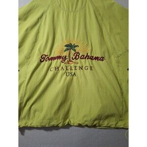 Tommy Bahama Challenge USA Green Quarter Zip Short Sleeve Shirt Large